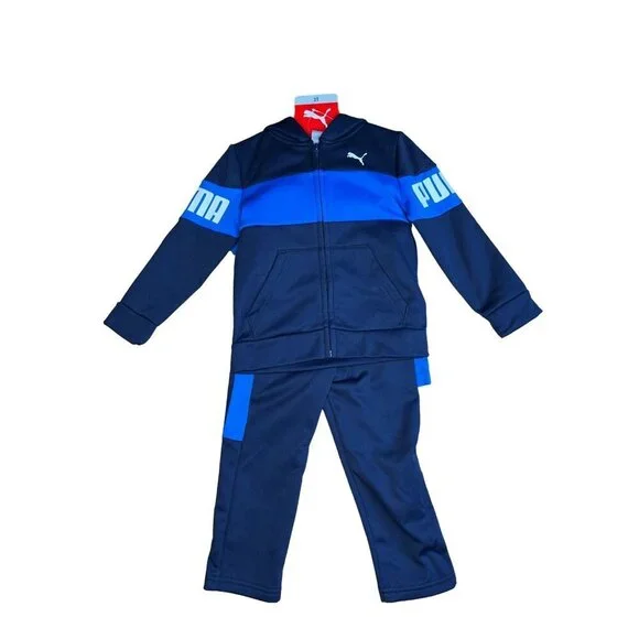 Puma Toddler Boys' 3-Piece Tracksuit Set Size 3T Blue & Navy - Picture 3 of 11